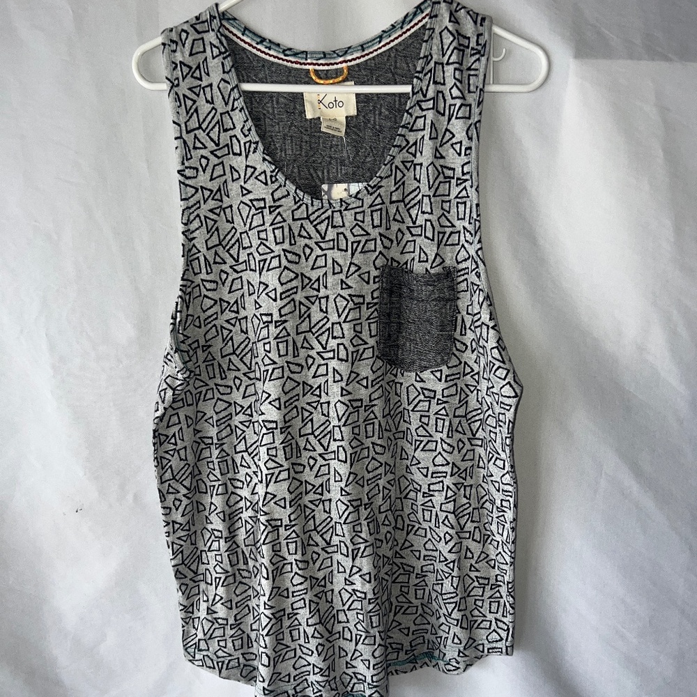 Urban Outfitters Koto Geometric Shapes Women's Tank Top with Pocket Size Large
